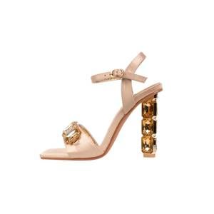 NEW BABE women's karisma jewel heel sandals in beige